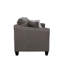 3 sièges gris anthracite avec dossier coussiné et accoudoirs évasés, rembourrés en gris chaud neutre, coussins décoratifs à accoudoirs profonds de 37 pouces, profondeur de produit 82