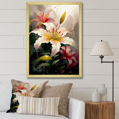 «Cream Artful Lilies I», reproduction sur toile