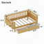 Lit plateforme simple en bois avec rails, base de lit en bois naturel à profil bas pour enfants garçons et filles