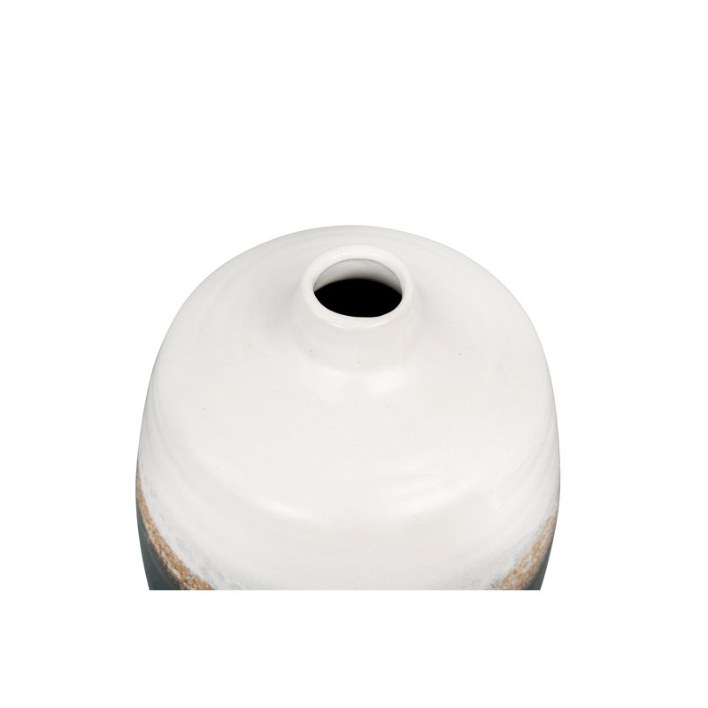Ceramic Vase with Reactive Glaze and, 7.5" H x 6.25" W x 6.25" D