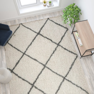 Brittain Diamond Trellis Modern Shag Area Rug