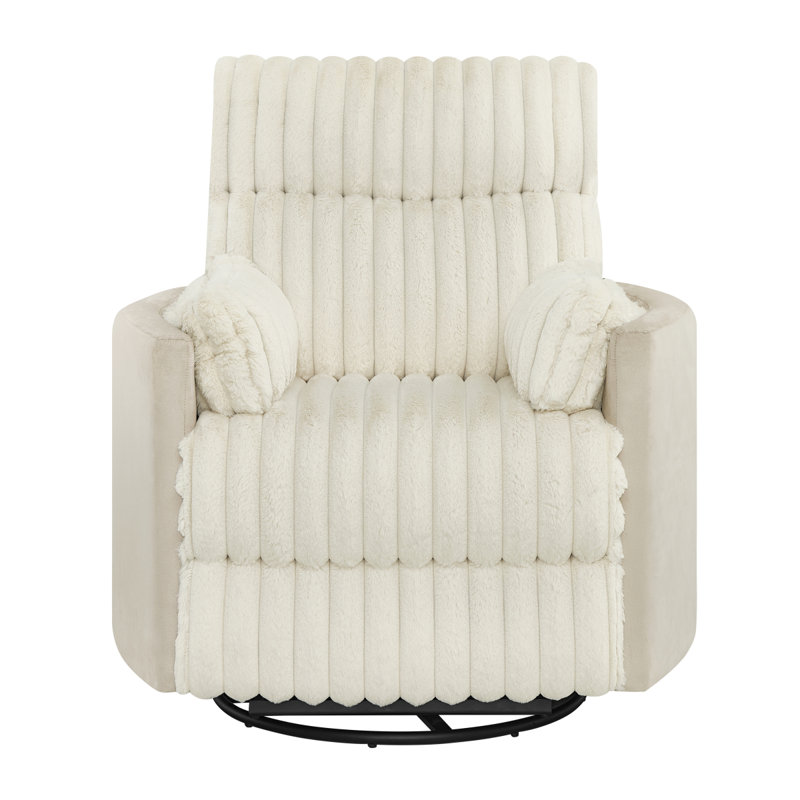 Fauteuil inclinable manuel en velours côtelé Bocaton, White
