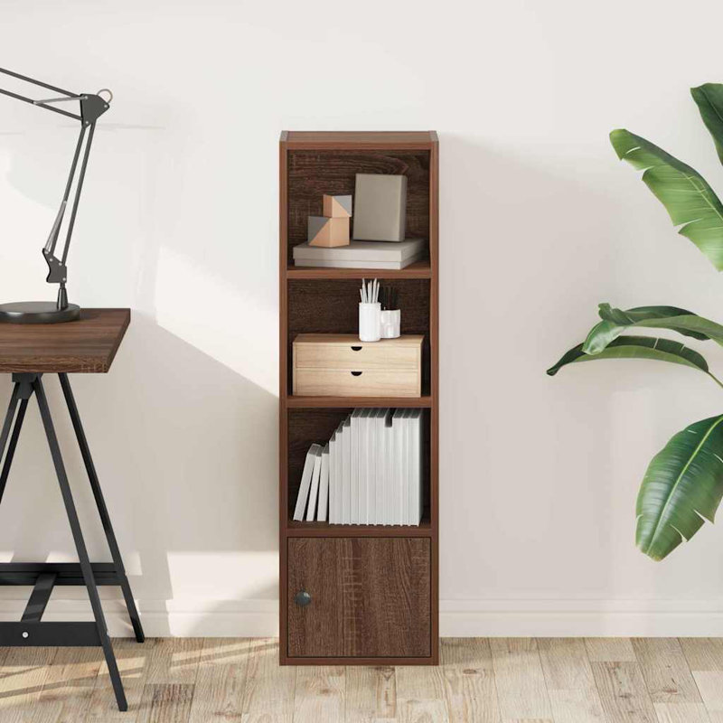 Conary 31cm W Bookcase, (4 Shelves) 102cmH x 31cmW x 24cmD, Brown Oak