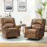 Fauteuil inclinable manuel berçant en cuir véritable avec accoudoirs roulés de 32,67 po de large Rimini