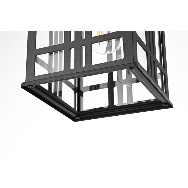Luminaire suspendu extérieur de 12 po en noir Almaha