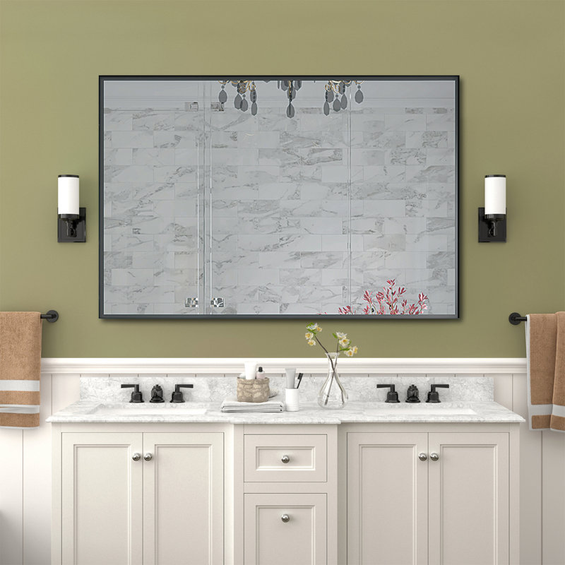 Stene Metal Wall Mirror, Silver, 24" x 36"