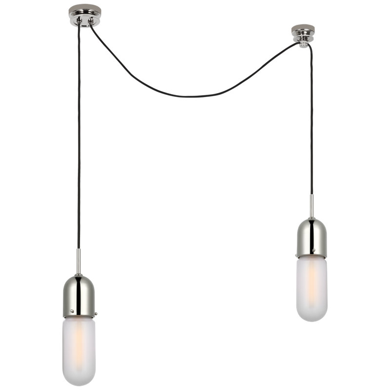 Junio 2 - Light Chandelier, Frosted, Polished Nickel