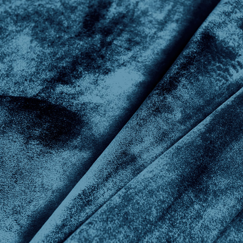 Pownal Crushed Velvet Eyelet Sheer Living Room Curtains, Blue (Navy), 228 x 228cm