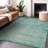 Machine Washable Indoor/Outdoor Xhevrie Teal Rug-1084426822