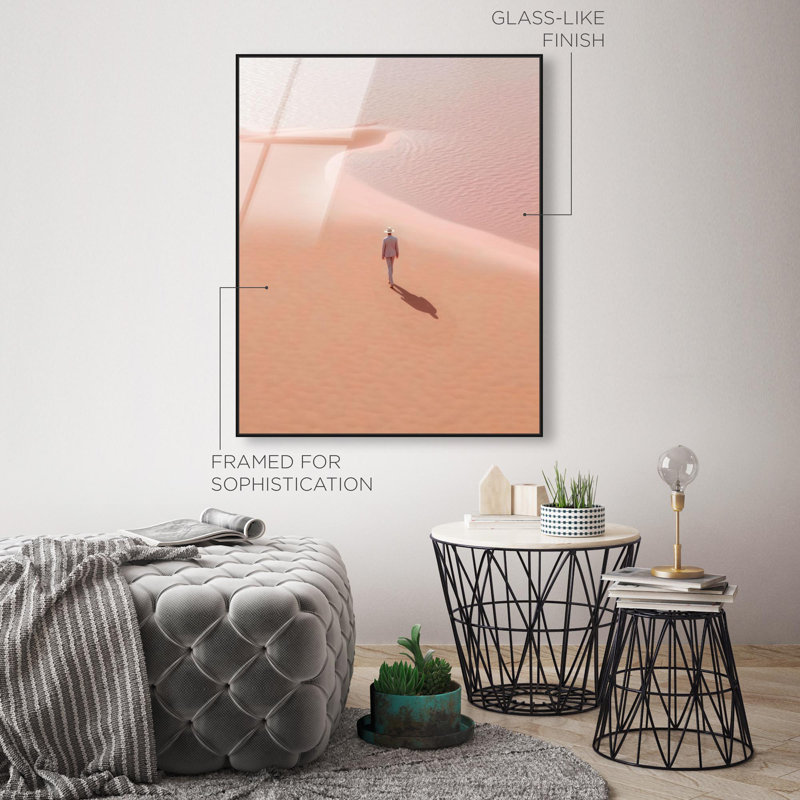 Oliver Gal Seaside Stroll II Nautical & Beach - Framed Acrylic Glass Wall Art, 45" H x 36" W, Black