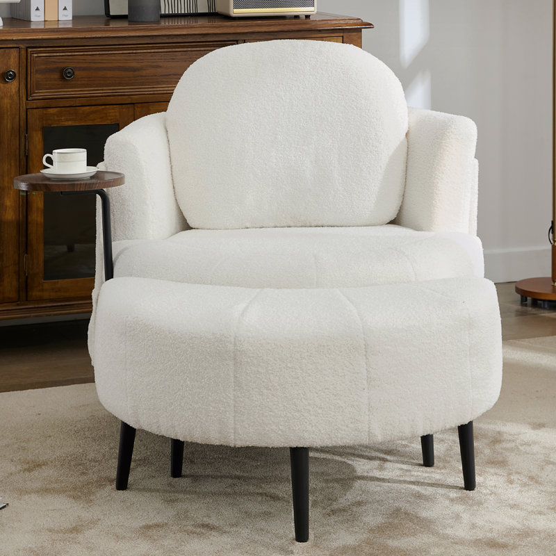 Canapé simple de 42,5 po, table d'appoint une pièce, avec repose-pieds en forme de représentant, repose-pieds mobile, bureau, appui-tête amovible, accoudoirs enveloppants