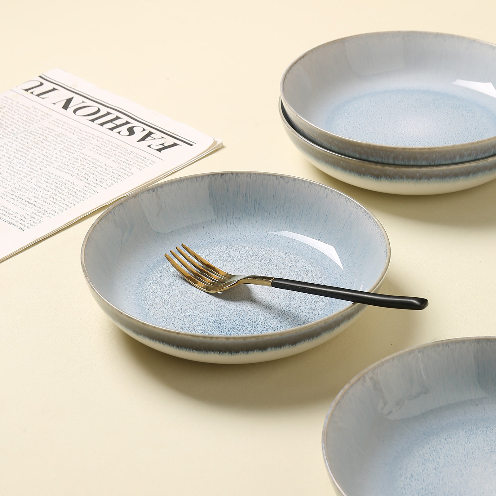 Stoneware Dinnerware Set - Service for 4, Blue