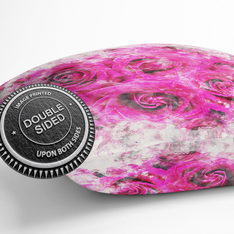 Wall of Roses Watercolour Cushion with Filling, 40cm H x 40cm W x 15cm D