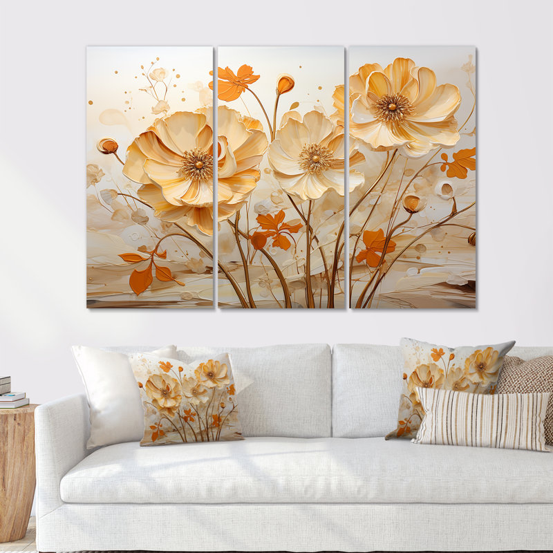 «Perfectly Passionate Flowers Field II», ensemble de reproductions d'art mural, H 28 po x l 36 po x P 1 po