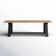 Morones Rectangular Dining Table in Solid Reclaimed Teak with Black Aluminum Legs