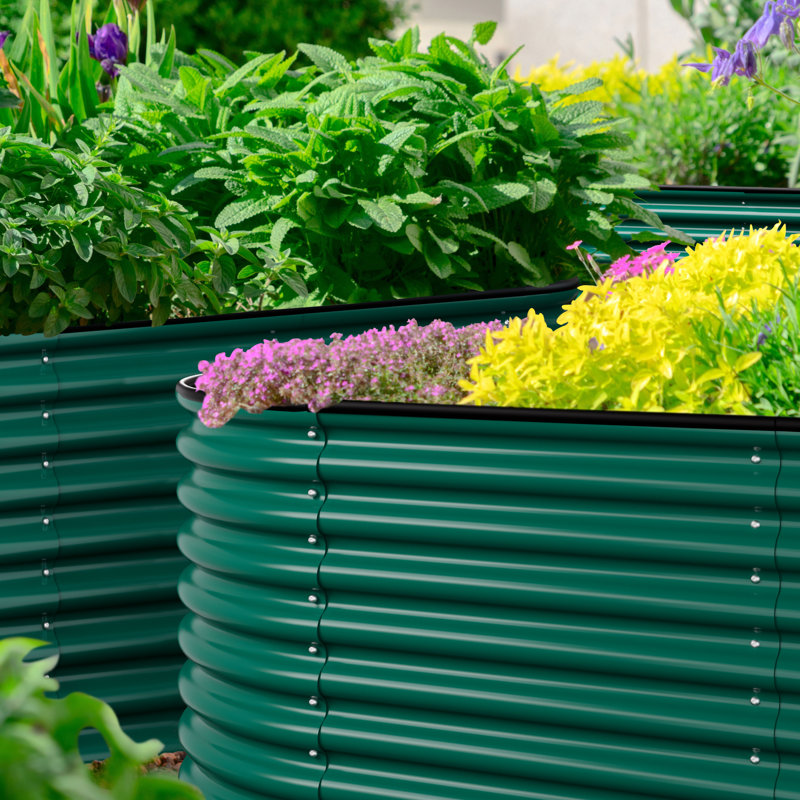 Roede Metal Raised Garden Bed, Green, 23.1" H x 96" W x 24" D