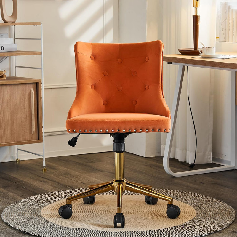 Matthias Task Chair Office Chairs Makeup chair, Gold, Orange