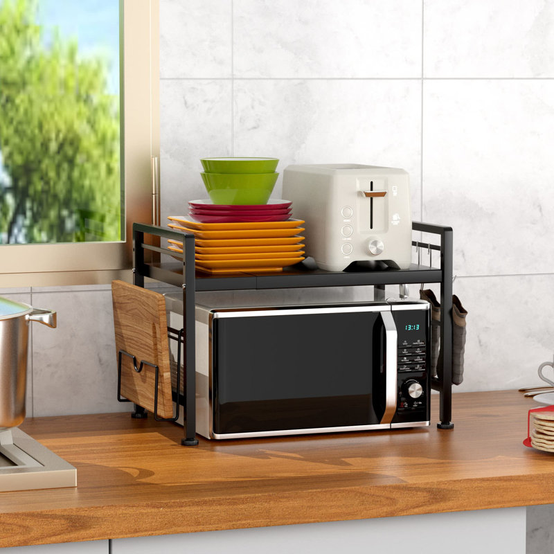 Afsana Steel Baker's Rack with Microwave Compatibility, Black