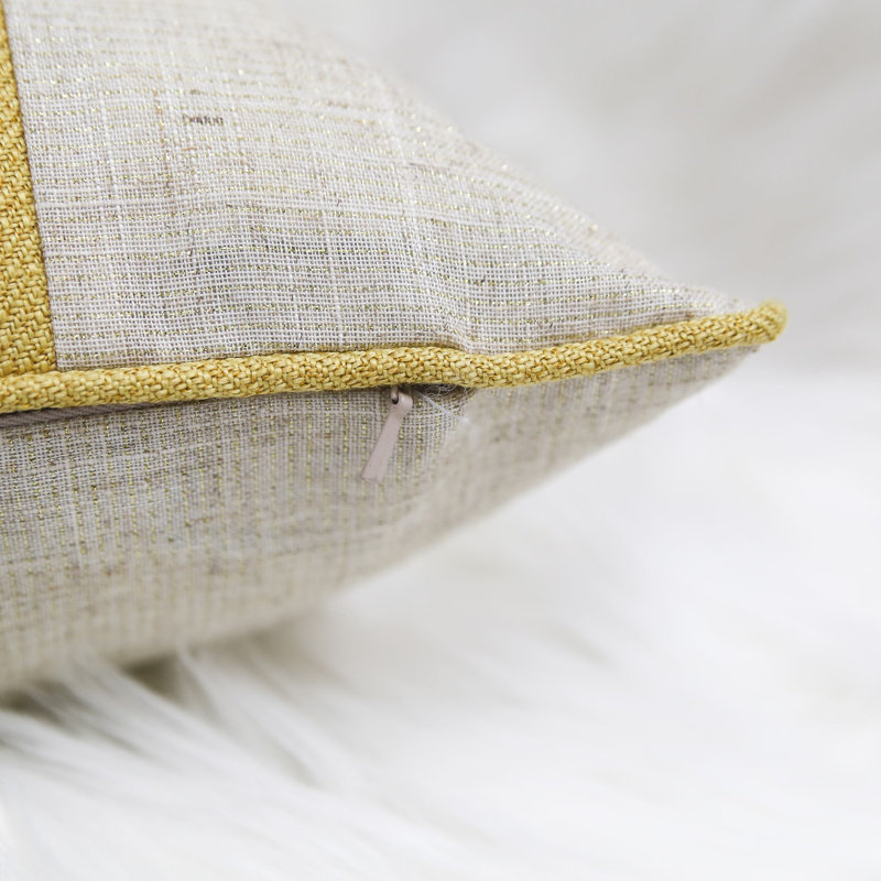  Rectangular Outdoor Linen Pillow Cover & Insert, Gold