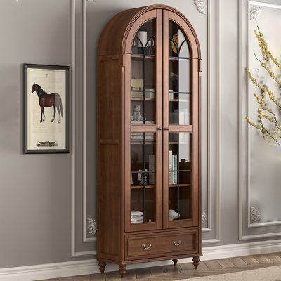 Nut-brown Solid Wood+Glass Display Cases