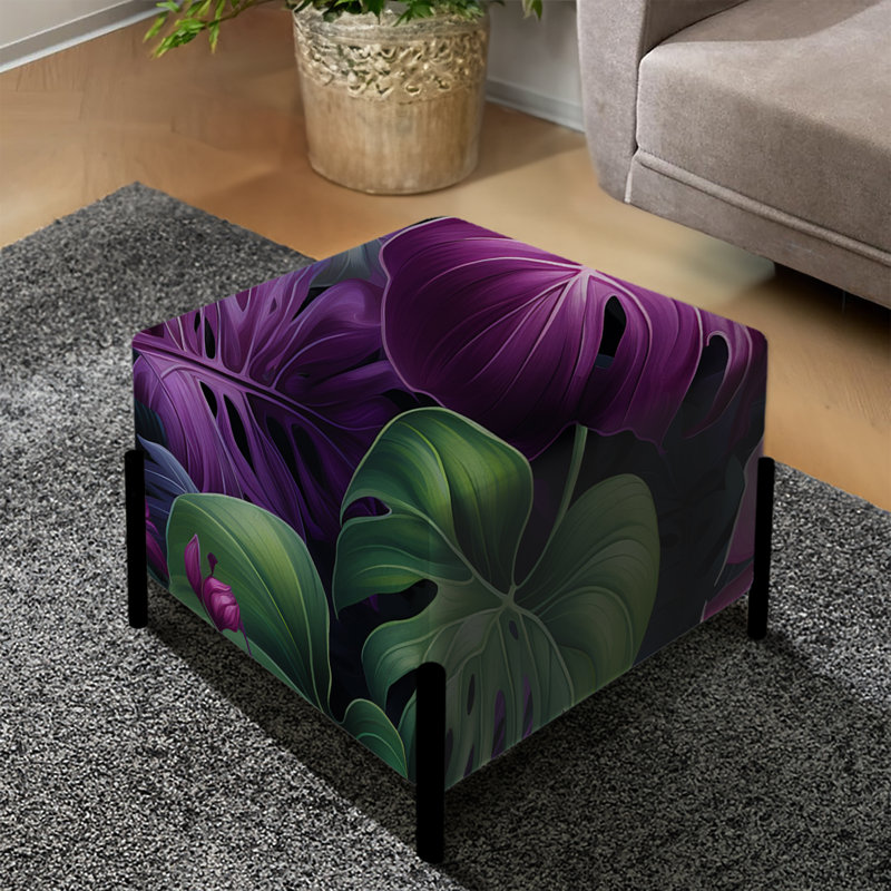 Motif tropical Monstera Enchantment - repose-pieds carré tropical