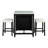 Transitional Bar Table Set With Upholstered Tufted Stools And USB Ports,Set Of 3