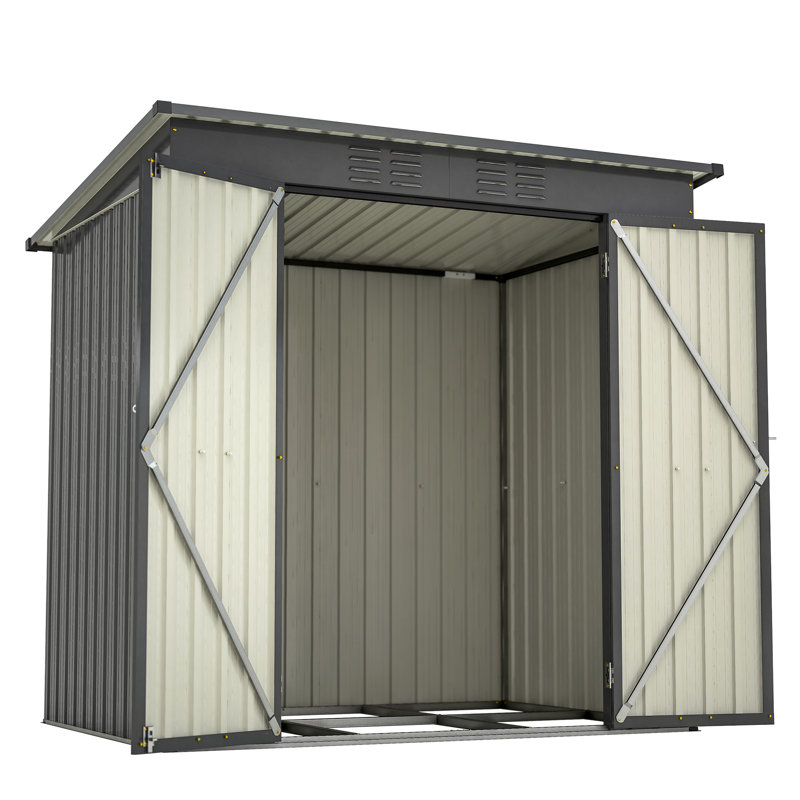 Remise pour outils tout-terrain 6 pi x 4 pi - noir, structure de rangement pour pelouse
