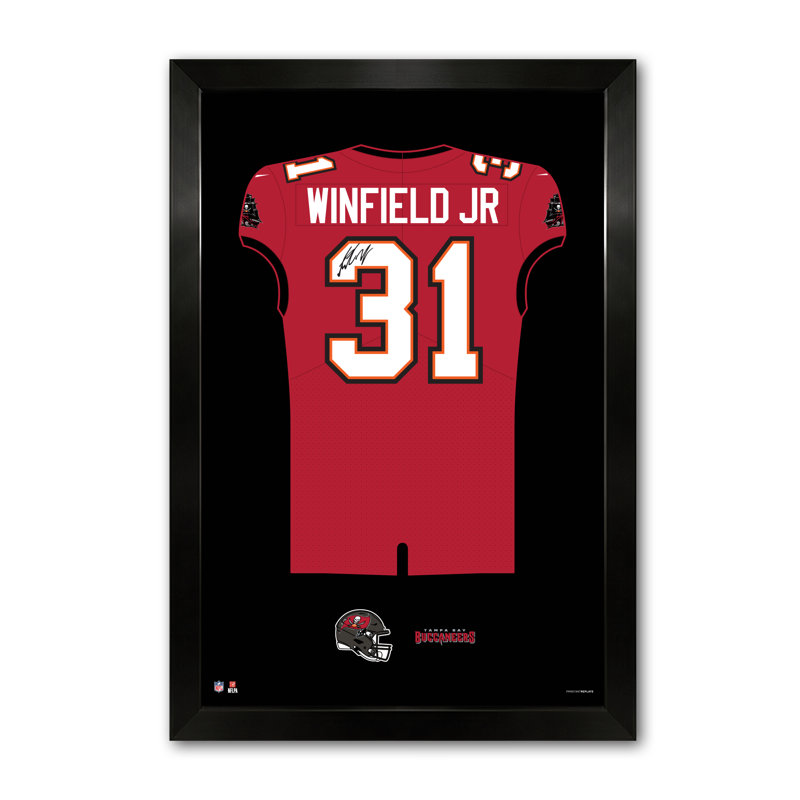 NFL-PA TAMPA BAY BUCCANEERS ANTOINE WINFIELD JR 31 27"X39" ENCADRÉ MAILLOT ROUGE, NFL Tampa Bay Buccaneers Red
