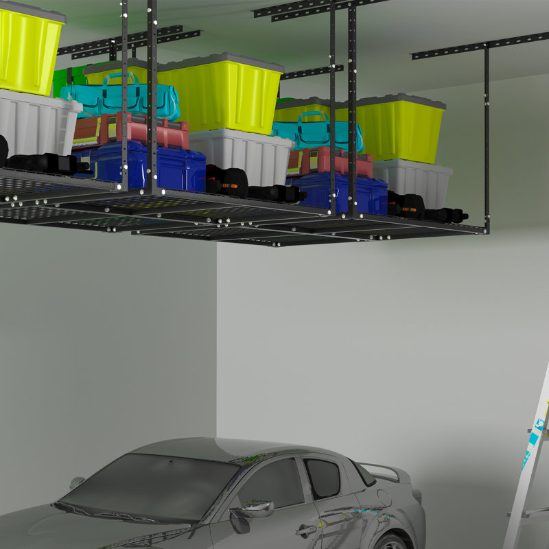Supports de garage surélevés, supports de rangement réglables au plafond, capacité de charge de 800 lb.