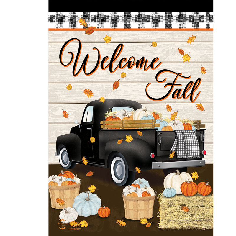 Drapeau Welcome House, Automne noir/beige