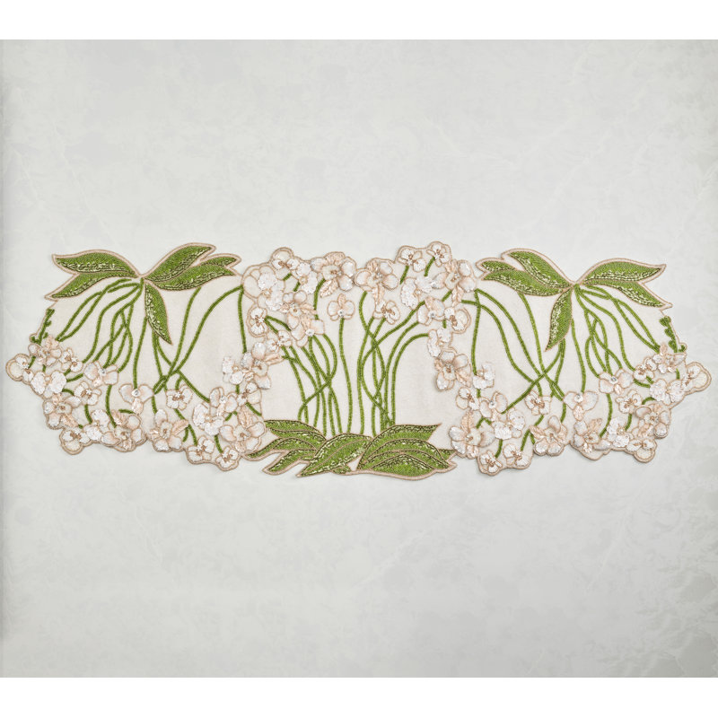 Orchid Handmade Floral Table Runnner