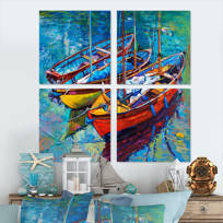 navy blue sailboat canvas