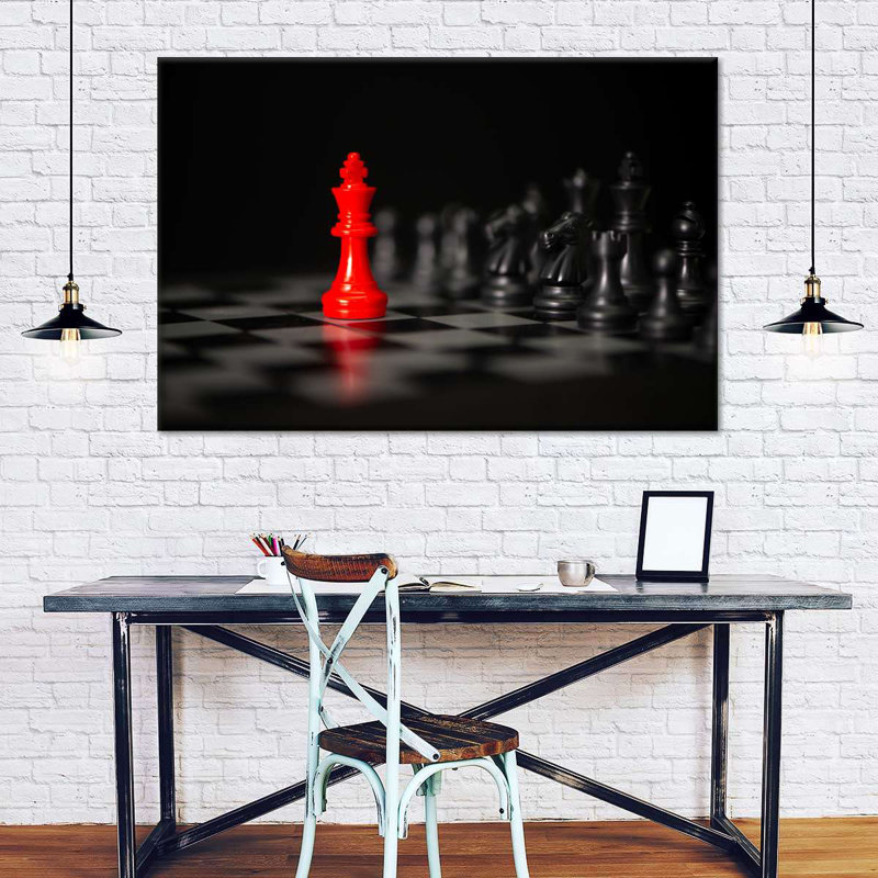 Chess King Pop - impression sur toile tendue, H 26 po x l 39 po x P 1,25 po
