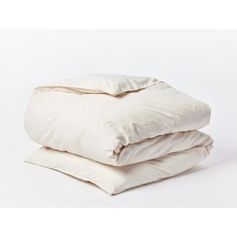 Housse de couette raffinée en percale biologique, Housse de couette pour lit très grand / très gra, Naturel