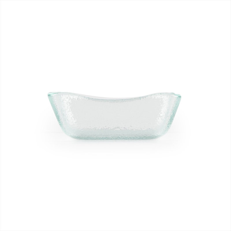 Handcrafted Clear Glass Square Salad/Dessert Plates Set of 6