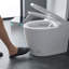 Toilette intelligente intégrée sans réservoir, toilette monobloc entièrement automatique avec capteur automatique de capteur de profondeur, chasse au pied, affichage numérique à cristaux liquides, plusieurs modes de lavage
