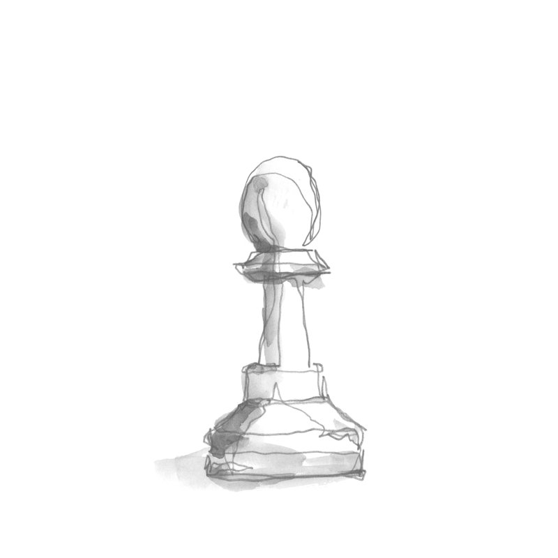 Chess Piece Study VI by Ethan Harper - Painting on Canvas, 30cm H x 20cm W, Wrapped Canvas