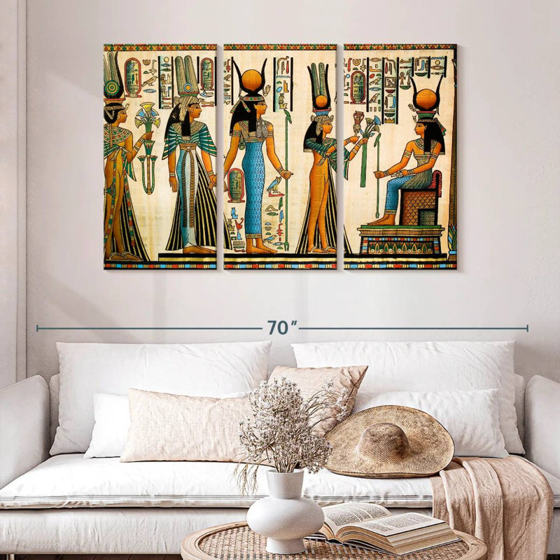 Leisha Ancient Pharaoh Papyrus, 32" H x 50" W