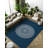Kathleen Collection Digital Print Cotton-Polyester Geometric Blue Gray Rug-2078412924