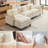 112''L-Shaped Modern Sofa Modular Combination Cloud Sofa With Ottoman 3-Seater Chenille Combo Set With 1 Footstool For Living Room, Bedroom And Apartment-1898971053