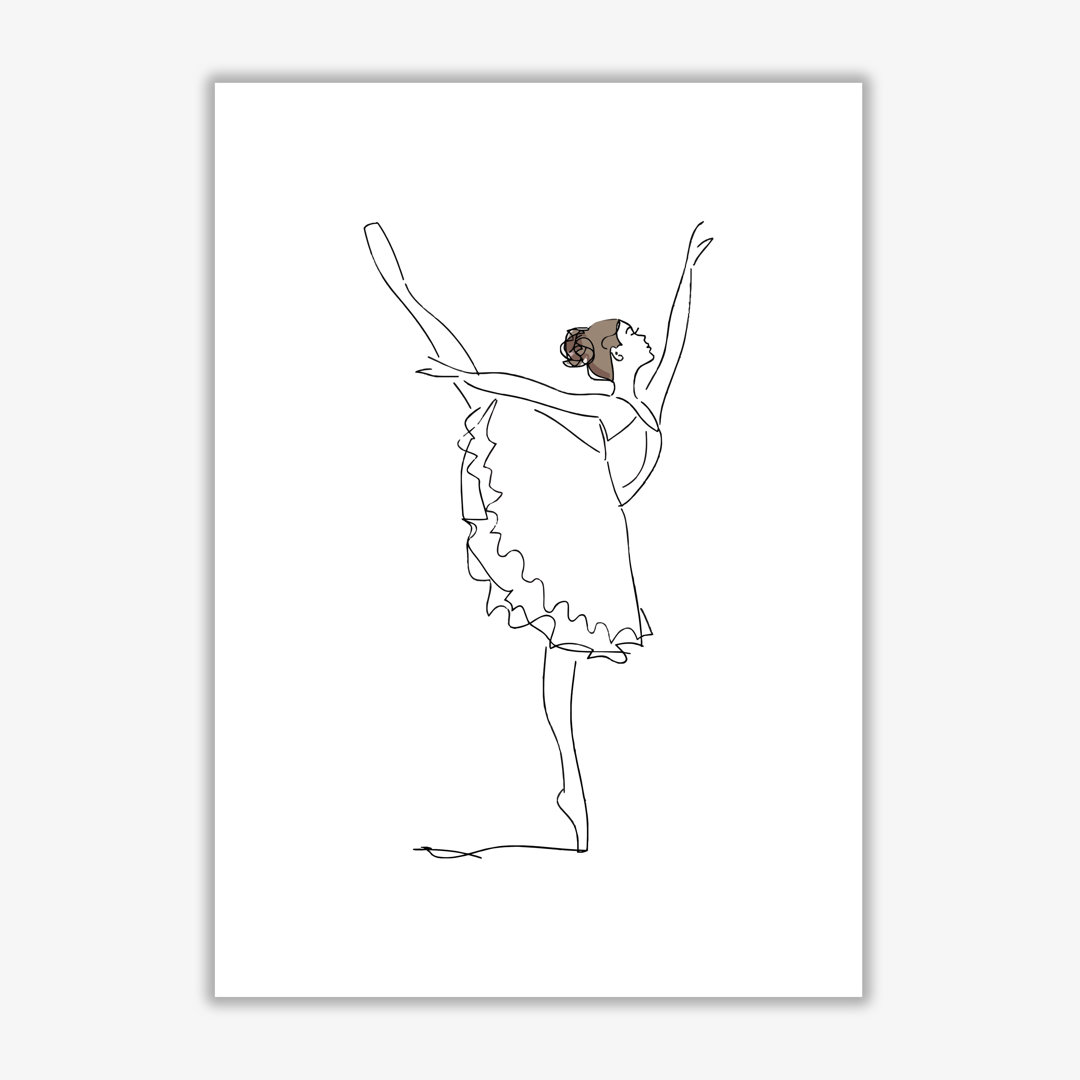Ballet Dancer Line Drawing - Painting