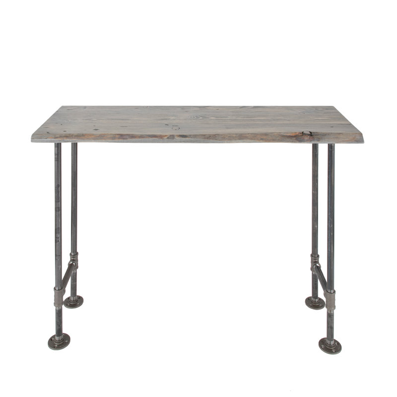 Console 48 po avec pieds en acier industriel, Gris pierre de rivière