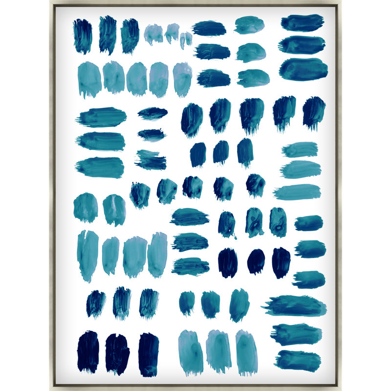 "Series Blue Arrangement III" par Guseul Park - peinture sur toile, H 41,5 po x l 31,5 po x P 1,5 po, Image au pinceau gel