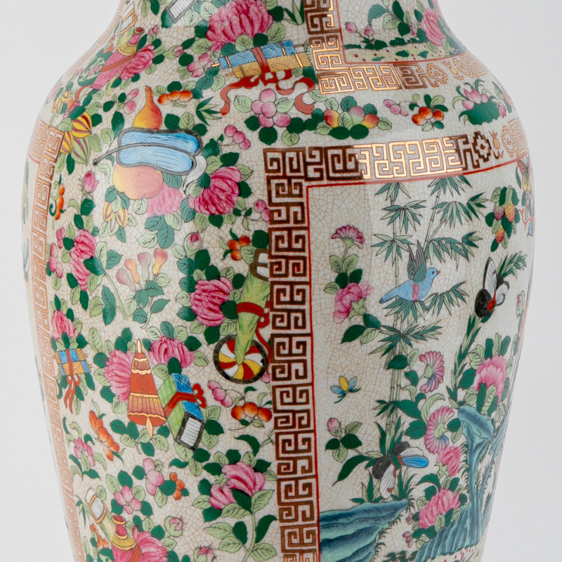 Rose Canton Porcelain Luxury Vase with Bronze Ormolu