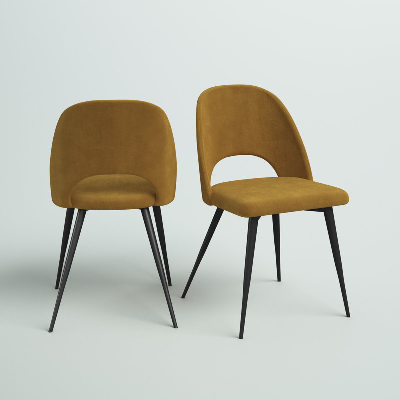 Alexavia 18'' H Velvet Upholstered Metal Side Chair, Sapphire