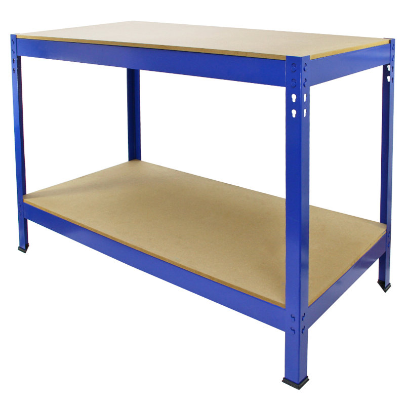 100cm W Steel Height -Adjustable Shelving Unit, Blue