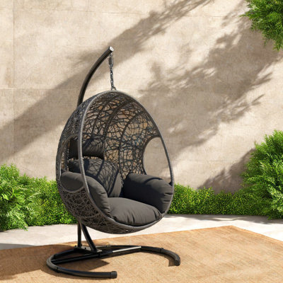 Premium Steel Patio Lounge Chairs, Weatherproof Rattan Egg Design For Garden
