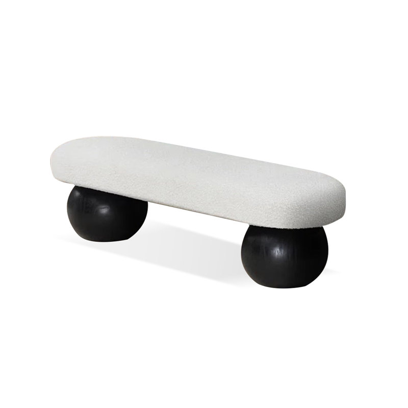 Banc en velours de chambre à coucher et de vestibule en bois de style moderne, Noir