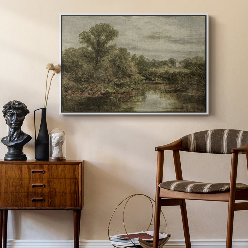 Paysage rétro - DCCCI, Toile encadrée flottée blanche, H 17 po x l 25 po x P 2 po