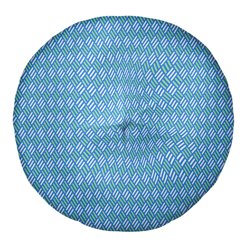 Coussin de sol Katelyn Elizabeth, 30 po x 30 po, Bleu / vert